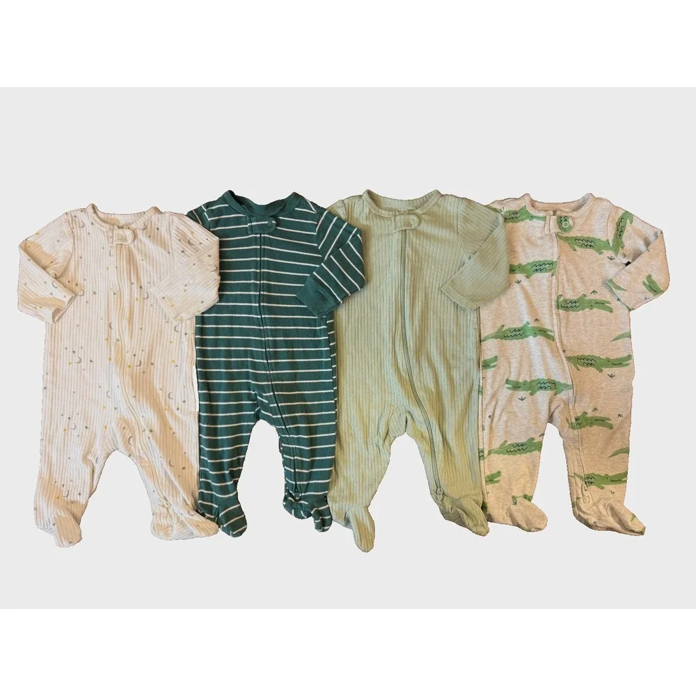 Carters Baby Boy 6 Months Footed Sleepers Rompers Outfits Clothes Bundle Moon